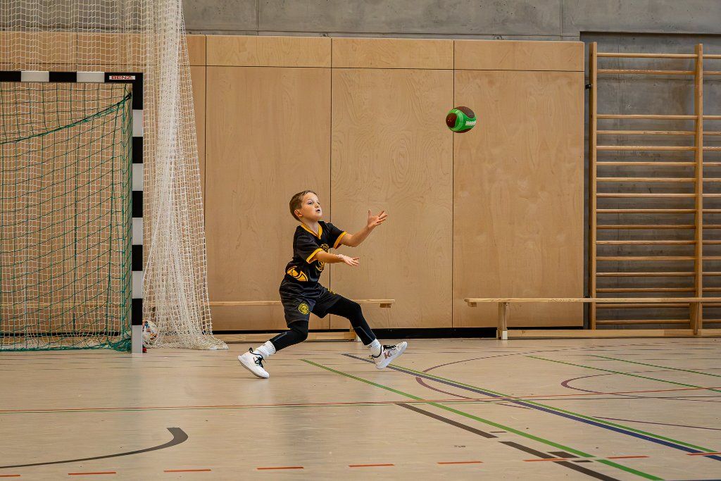 Spieler fängt den Ball in der Luft